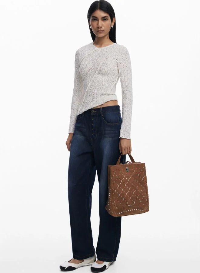 ديسيجوال حقيبة ظهر صغيرة مثقبة مع ترصيع